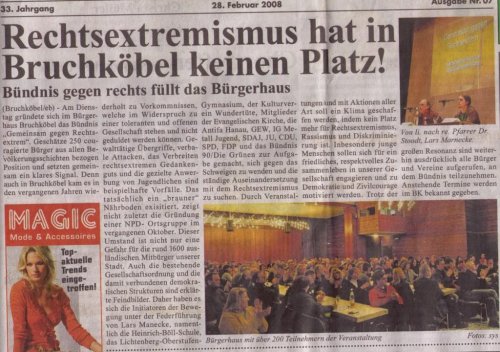 Artikel zur Gründungsveranstaltung - Bruchköbler Kurier