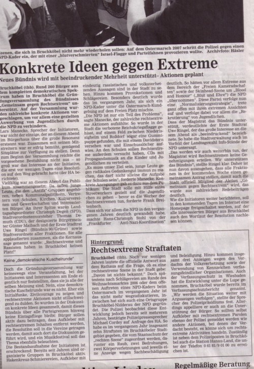 Artikel zur Gründungsveranstaltung - Hanauer Anzeiger